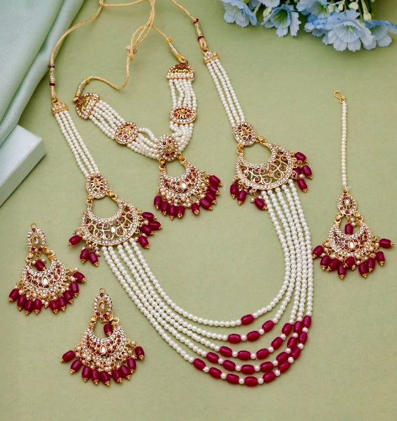Fashion Choker Necklace & Mala Necklace Set