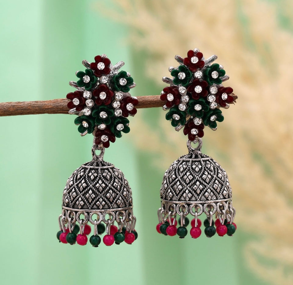 Fashion Rhinestone Jhumka Earrings