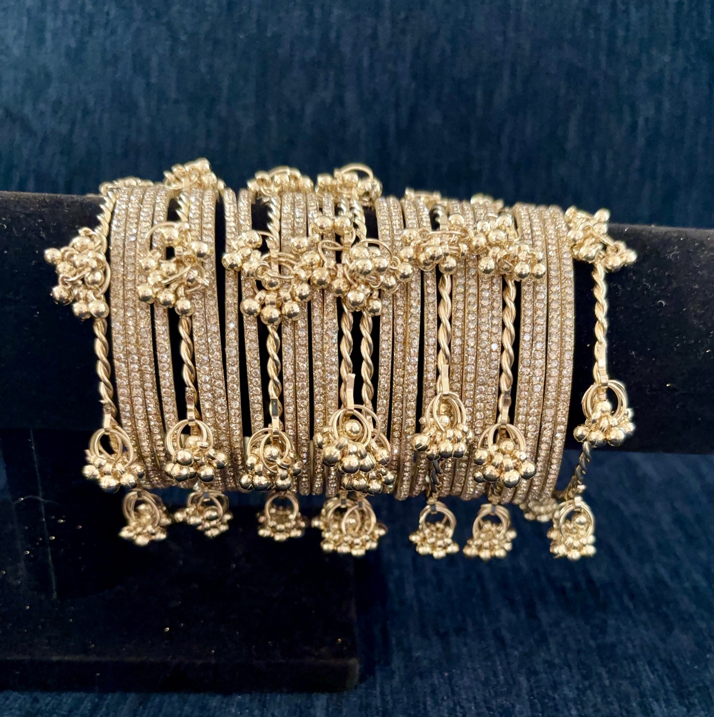 Gorgeous Kashmiri & Rhinestone Bangle Set