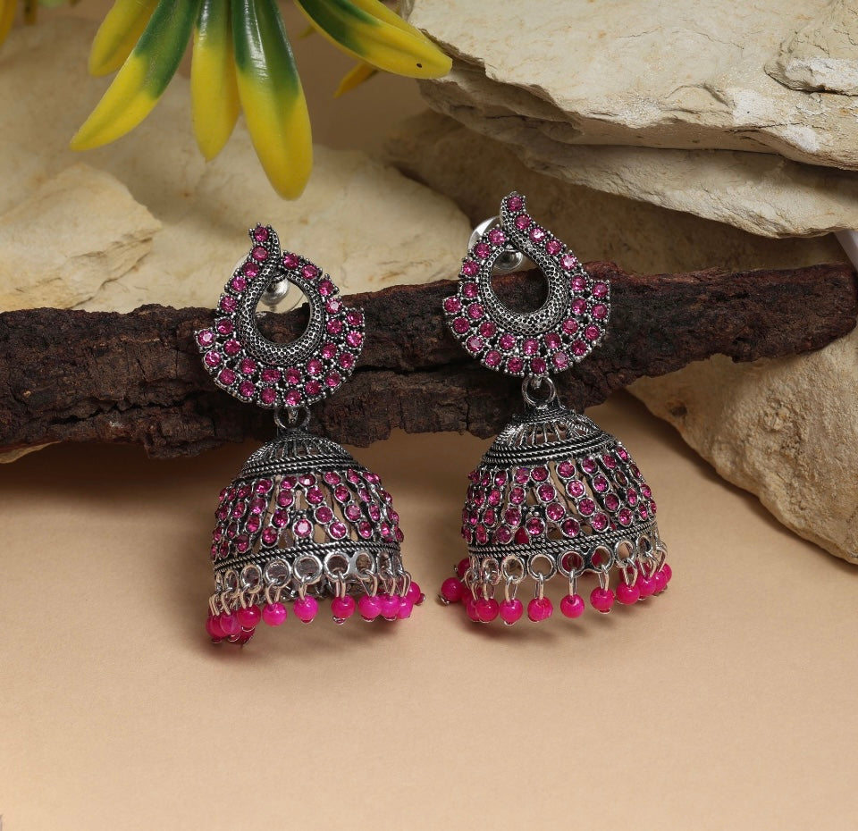 Fashion Rhinestone Jhumka Earrings