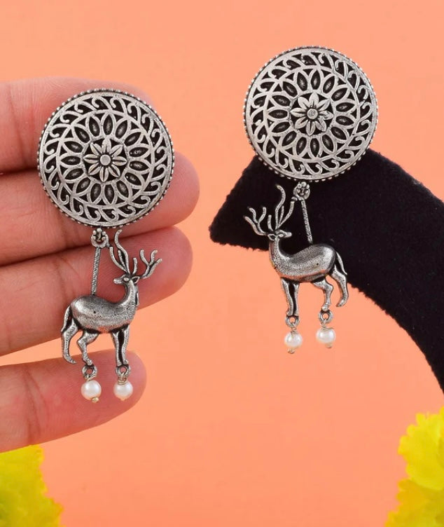 Fashion Oxidized Drop Earrings