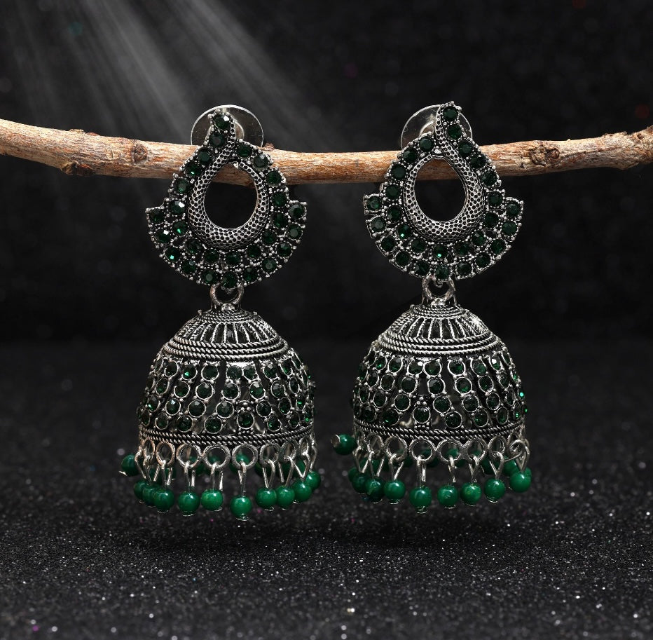Fashion Rhinestone Jhumka Earrings