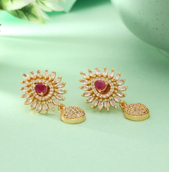 Multi Color 5 In 1 Interchangeable American Diamond Stud Earrings Combo
