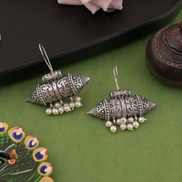 Traditional Design Oxidized Earrings