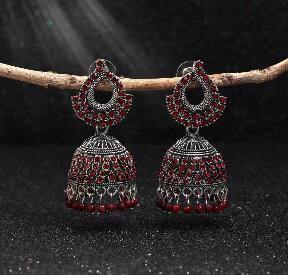 Fashion Rhinestone Jhumka Earrings