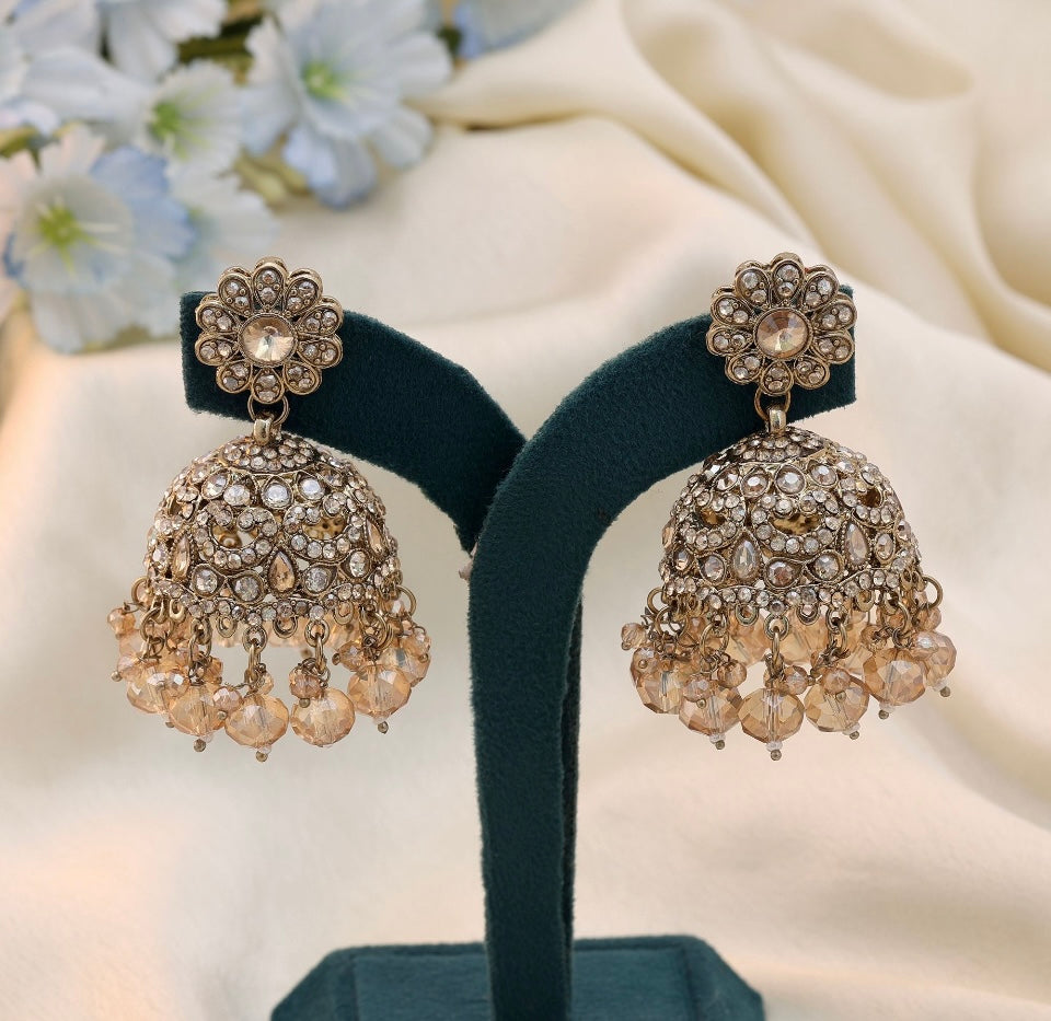 Gorgeous Rhinestones Jhumka Earrings