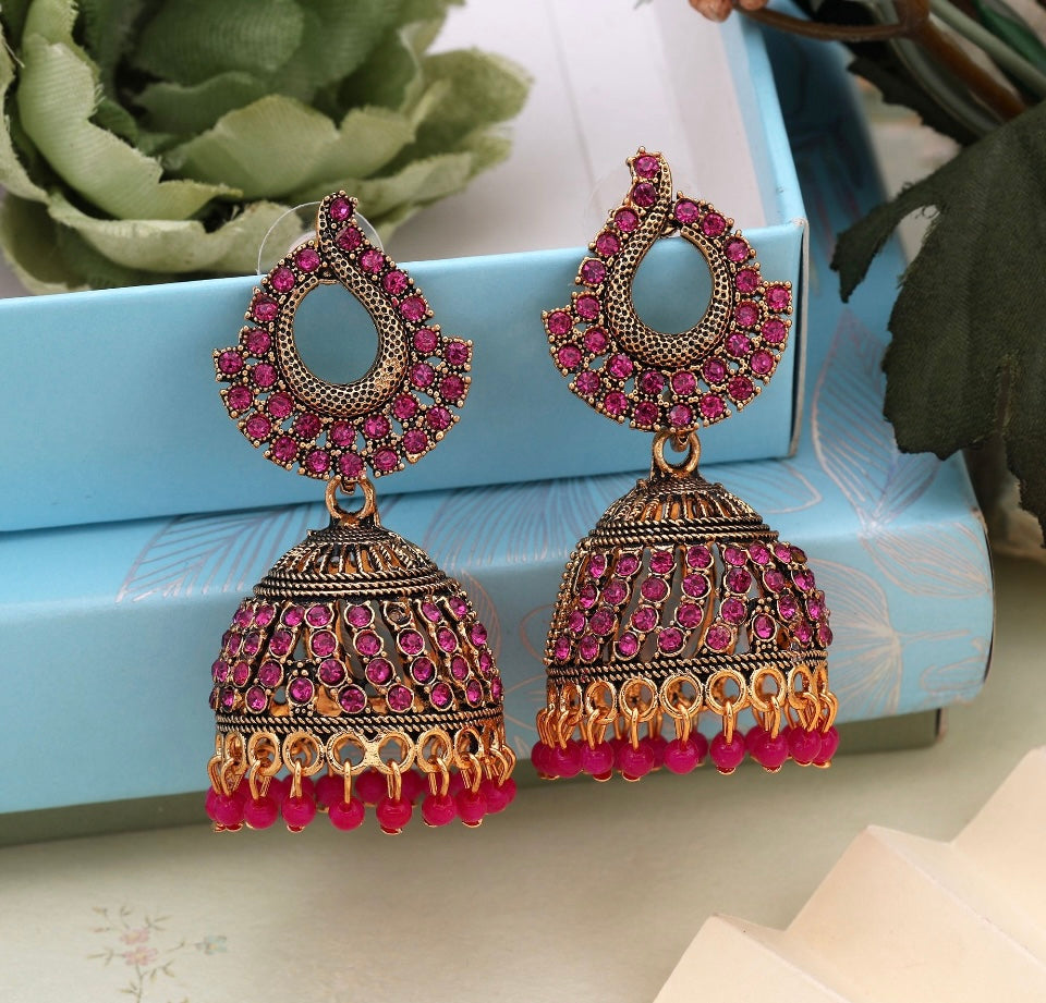 Fashion Rhinestone Jhumka Earrings