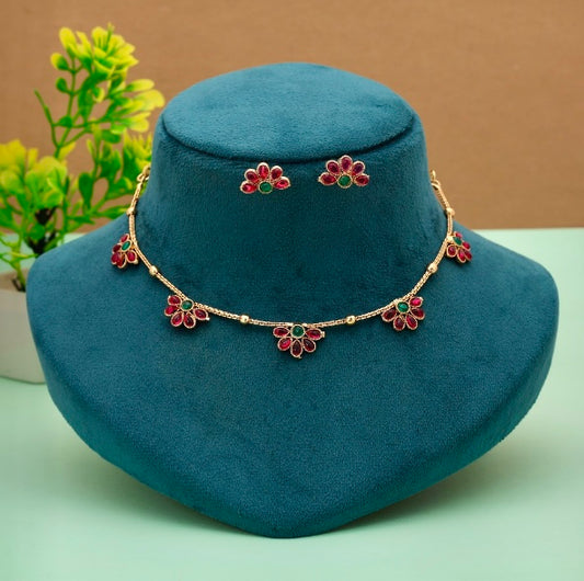 Beautiful Floral Design Necklace Set