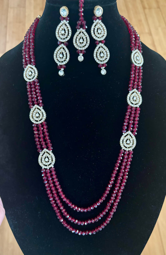 Gorgeous Long Mala Necklace Set