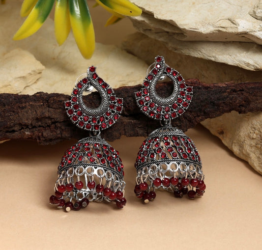 Fashion Rhinestone Jhumka Earrings