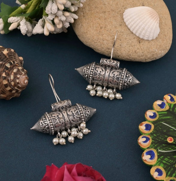 Traditional Design Oxidized Earrings