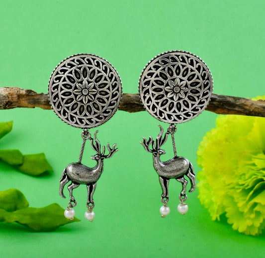 Fashion Oxidized Drop Earrings