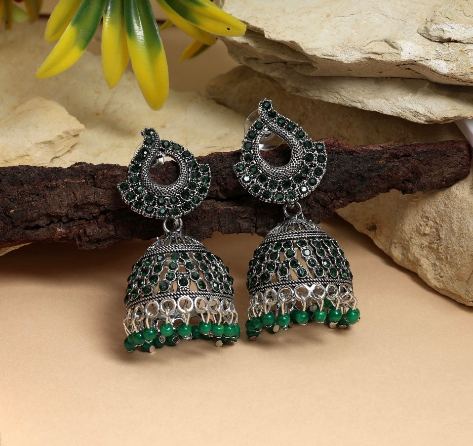 Fashion Rhinestone Jhumka Earrings