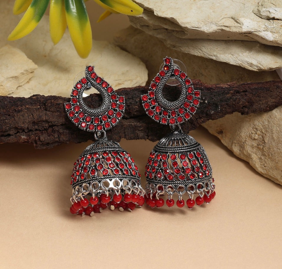 Fashion Rhinestone Jhumka Earrings