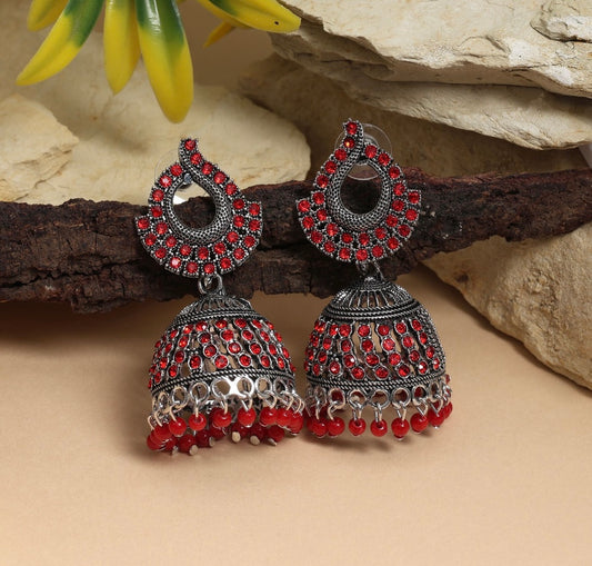 Fashion Rhinestone Jhumka Earrings