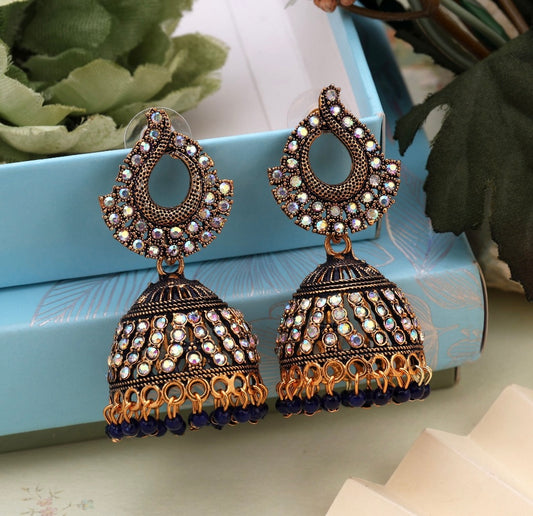 Fashion Rhinestone Jhumka Earrings
