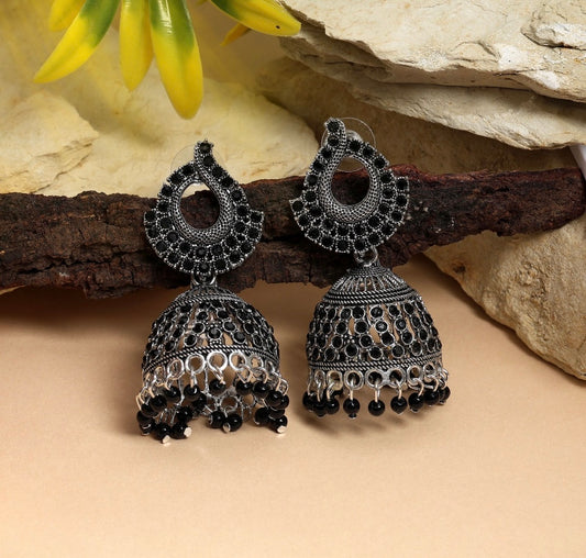 Fashion Rhinestone Jhumka Earrings