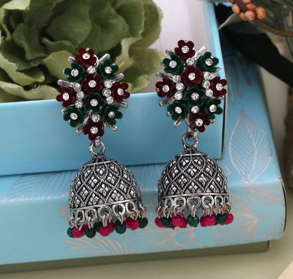 Fashion Rhinestone Jhumka Earrings