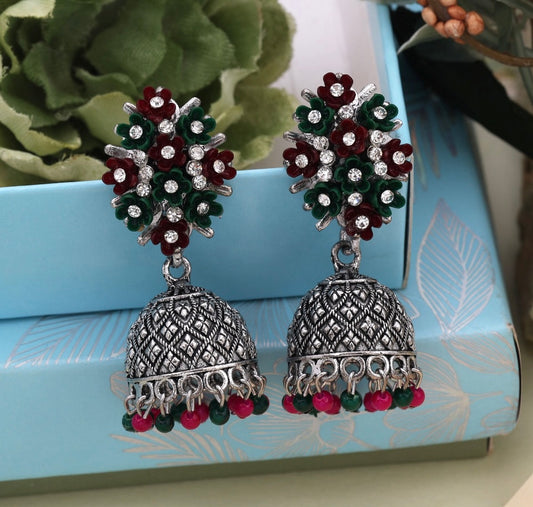 Fashion Rhinestone Jhumka Earrings