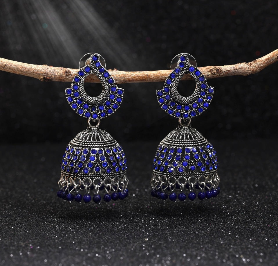 Fashion Rhinestone Jhumka Earrings