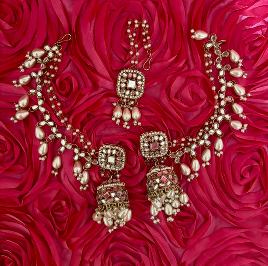 Gorgeous Mirror Jhumka & Tikka Set