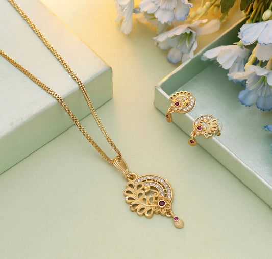 Fashion Chain, Pendant & Earrings Set