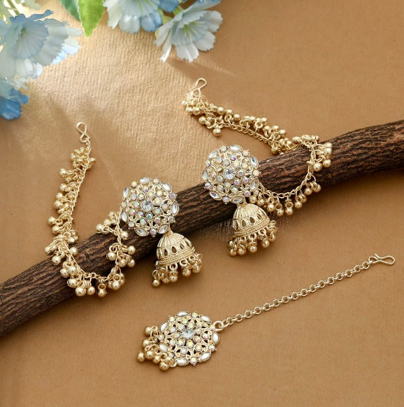 Fashion Kashmiri Maang Tikka with Chain Set