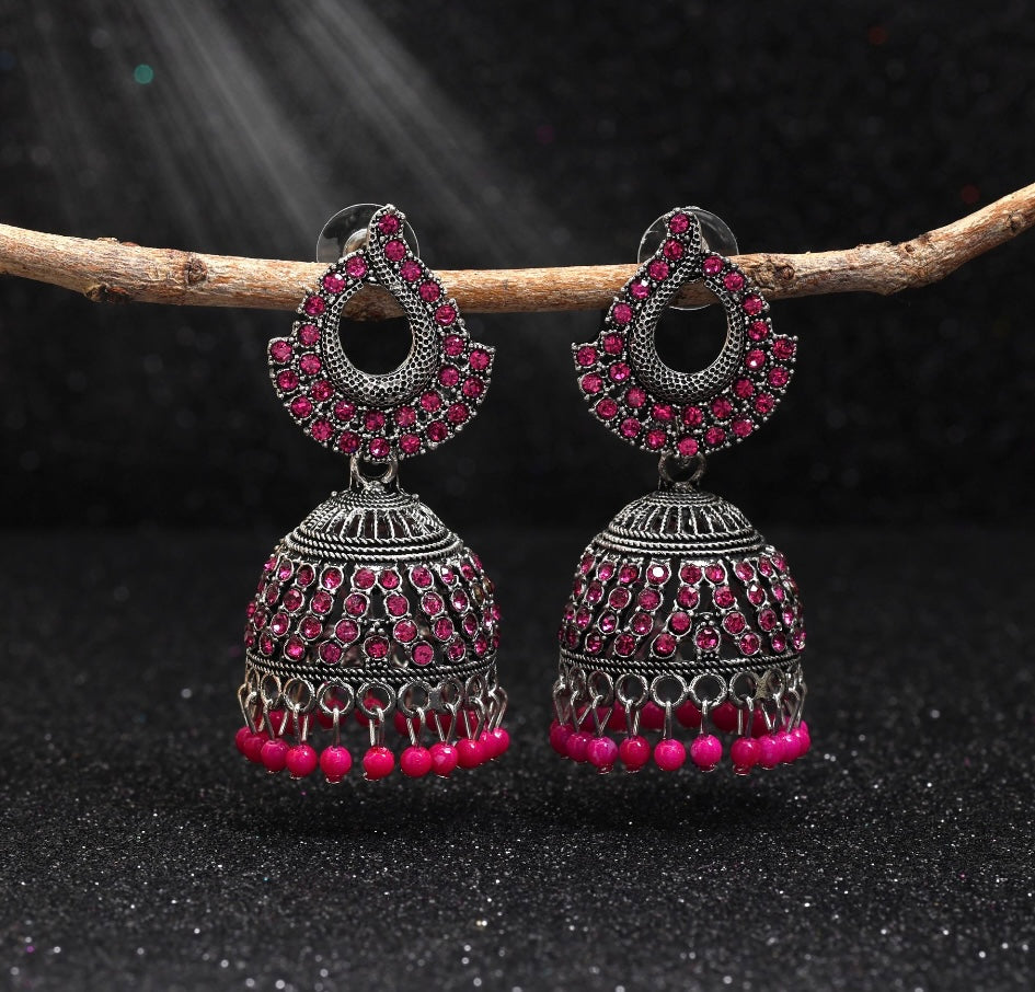 Fashion Rhinestone Jhumka Earrings