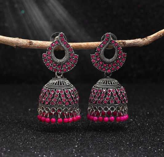 Fashion Rhinestone Jhumka Earrings