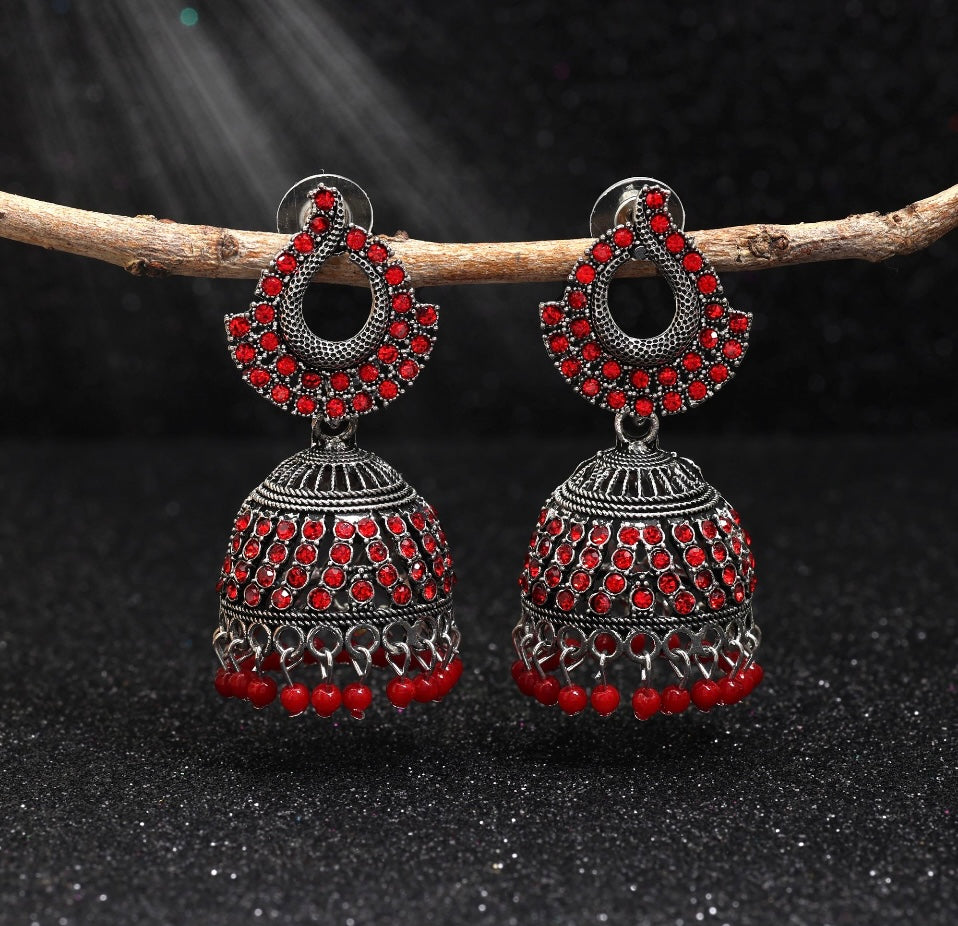 Fashion Rhinestone Jhumka Earrings