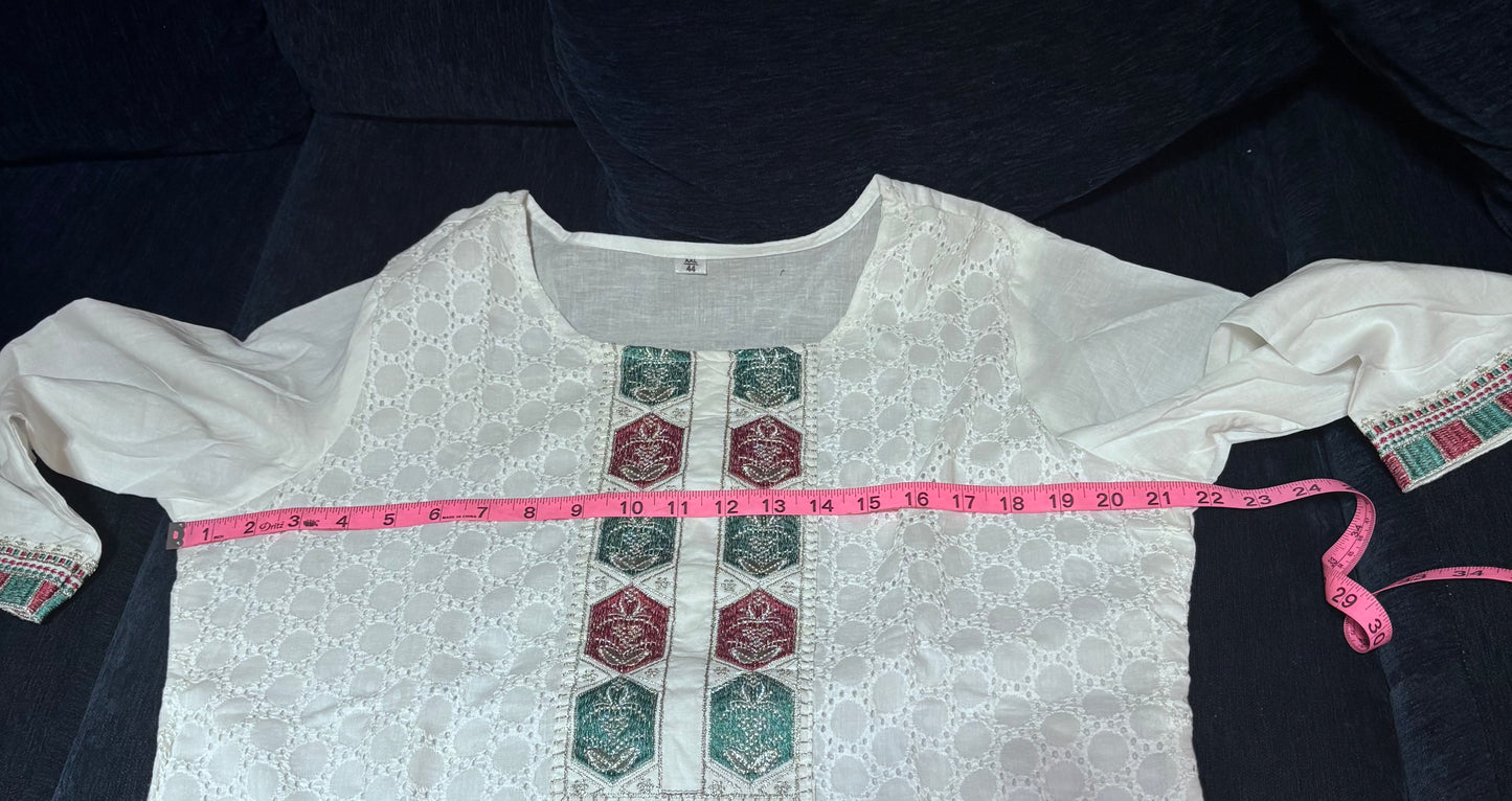 Elegant Schiffli Chikankari Kurta Set