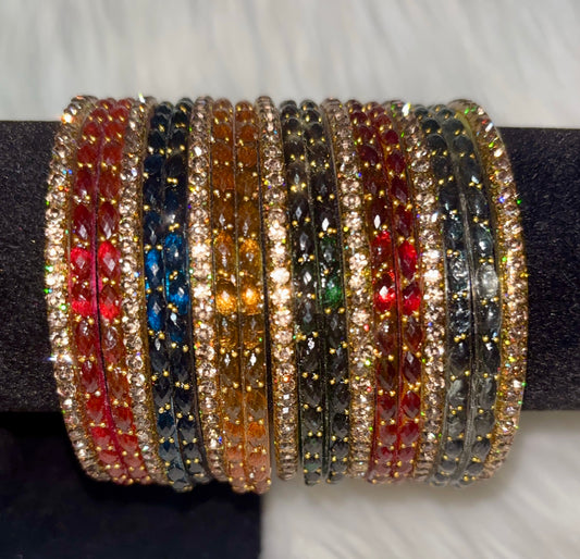 Gorgeous Multicolor Glass Bangle Set